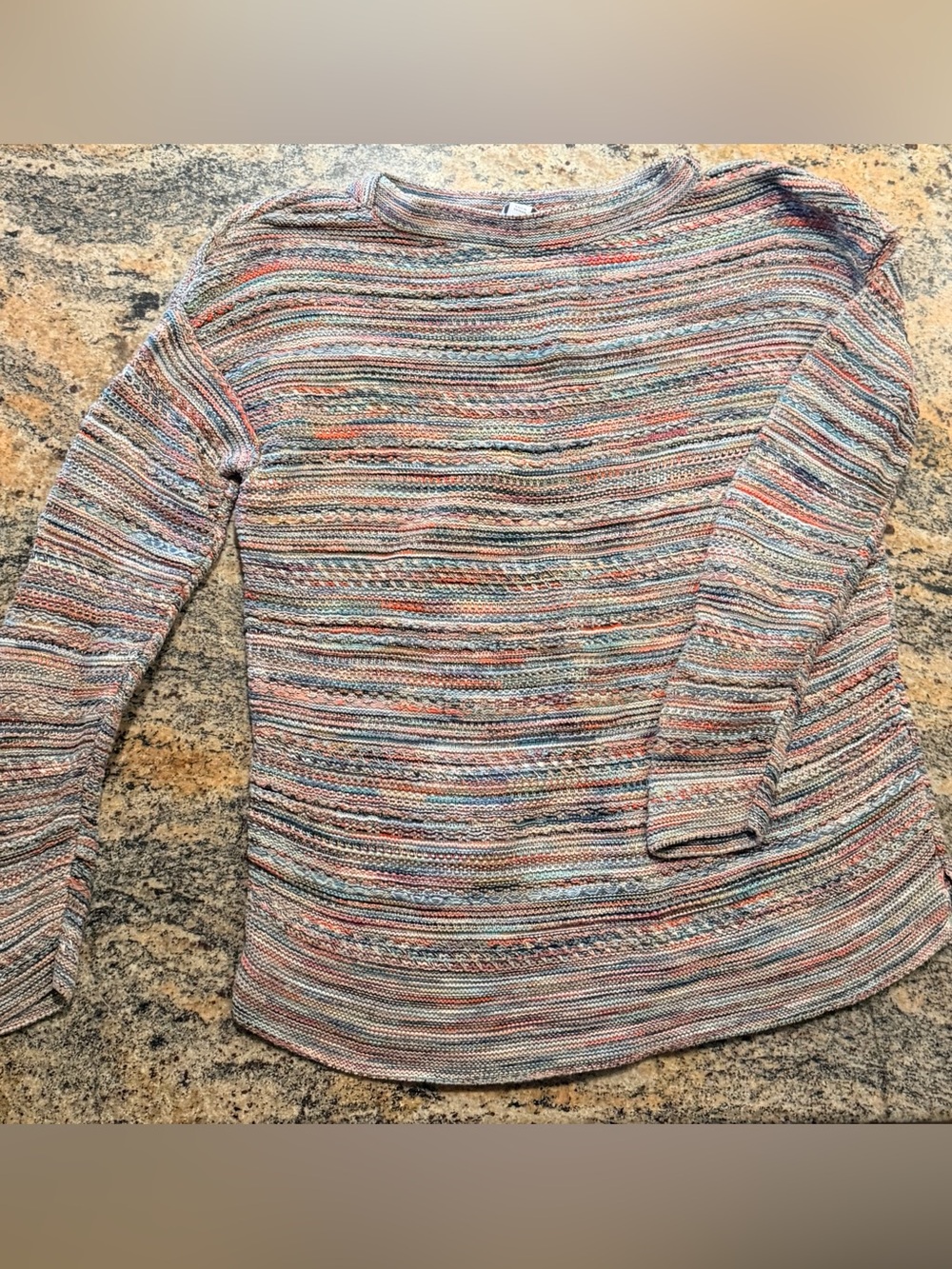 J. Jill Multicolor Striped Knit Top 100% cotton